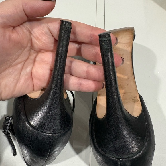Zara  Black leather Stiletto Heels sz 37 - Picture 7 of 7